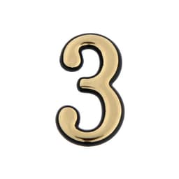 Цифра дверная 3 ТУНДРА, пластиковая, цвет золото 1 шт.