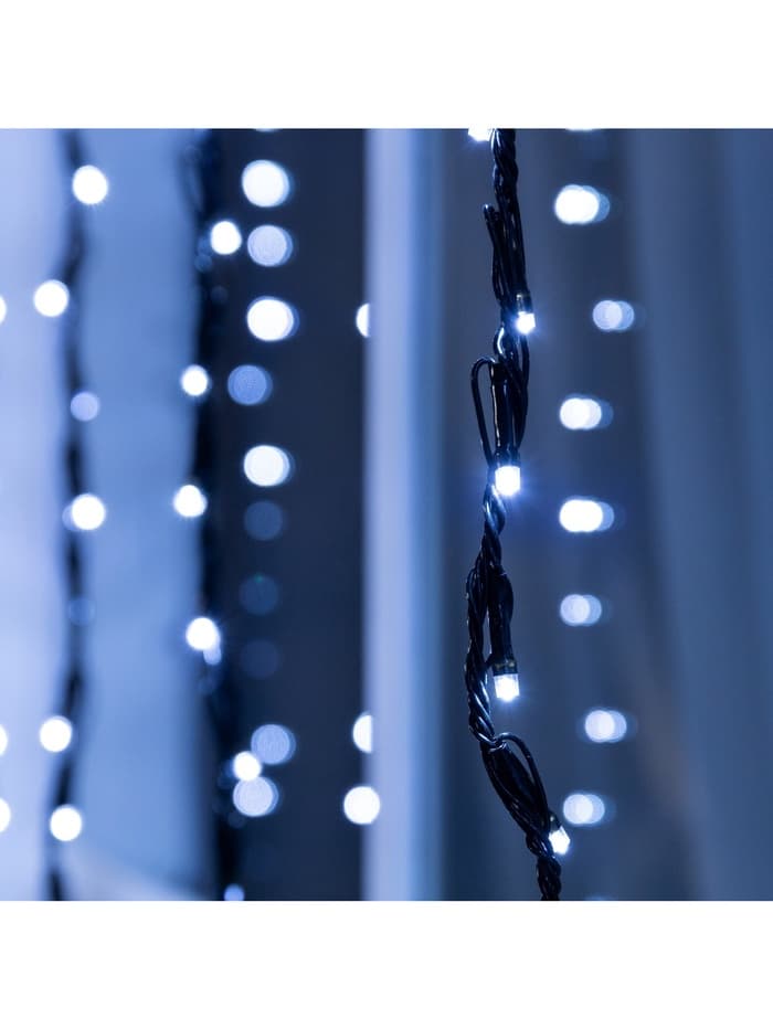 Гирлянда «Водопад» 2×1.5 м, IP44, тёмная нить, 400 LED, свечение белое, 8 режимов, 220 В
