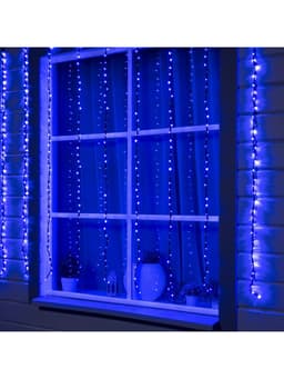 Гирлянда «Водопад» 2×1.5 м, IP44, тёмная нить, 400 LED, свечение синее, 8 режимов, 220 В