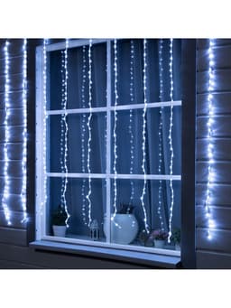 Гирлянда «Водопад» 2×1.5 м, IP44, прозрачная нить, 400 LED, свечение белое, 8 режимов, 220 В