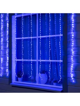 Гирлянда «Водопад» 2×1.5 м, IP44, прозрачная нить, 400 LED, свечение синее, 8 режимов, 220 В