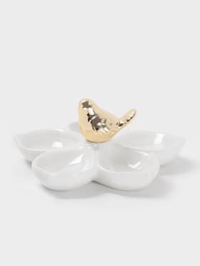 Менажница 5 ячеек Magistro «Голубка», 15.5×6.5, керамика, белая с золотом