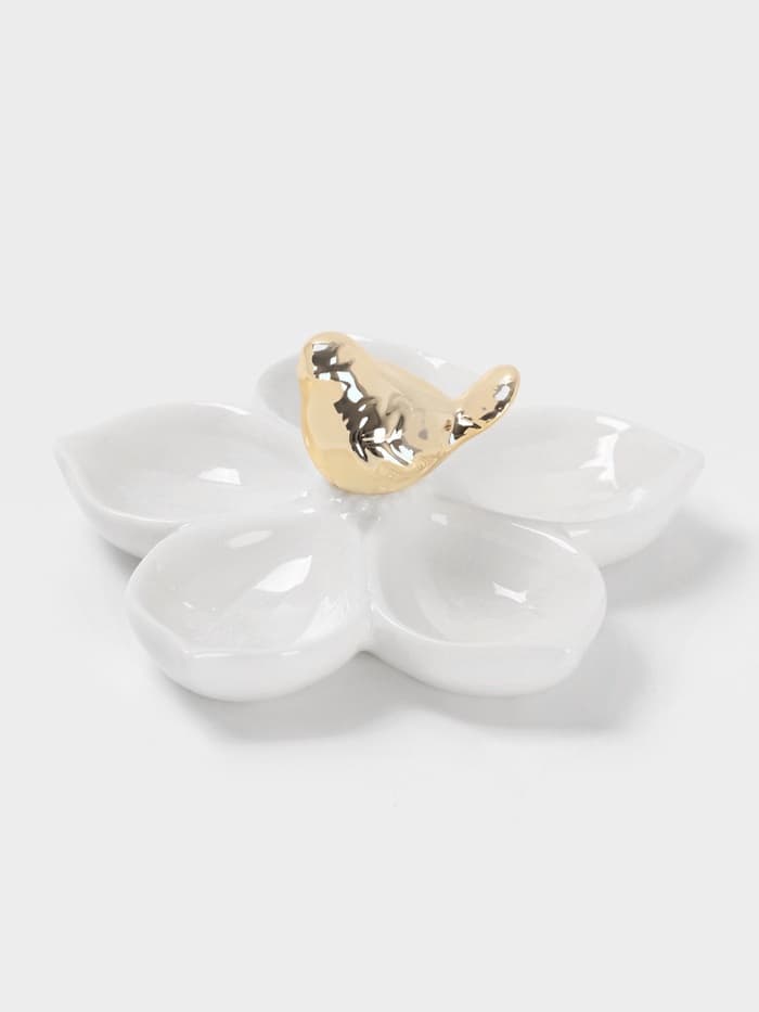 Менажница 5 ячеек Magistro «Голубка», 15.5×6.5, керамика, белая с золотом