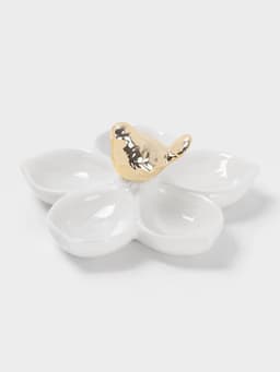 Менажница 5 ячеек Magistro «Голубка», 15.5×6.5, керамика, белая с золотом