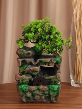 Фонтан настольный «Летний сад», 16×30 см, с подсветкой, без шарика