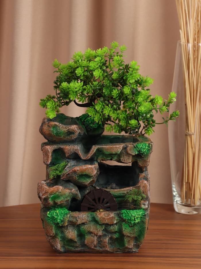 Фонтан настольный «Летний сад», 16×30 см, с подсветкой, без шарика