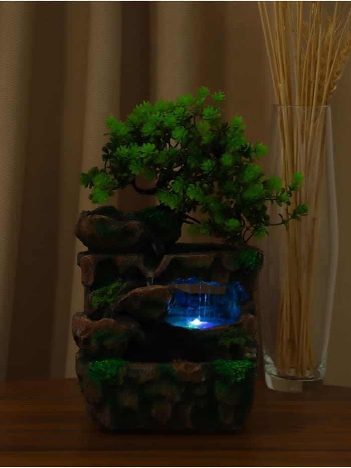 Фонтан настольный «Летний сад», 16×30 см, с подсветкой, без шарика