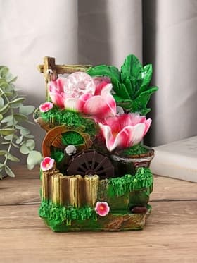Фонтан настольный «Цветущий сад», 12×20 см, с подсветкой