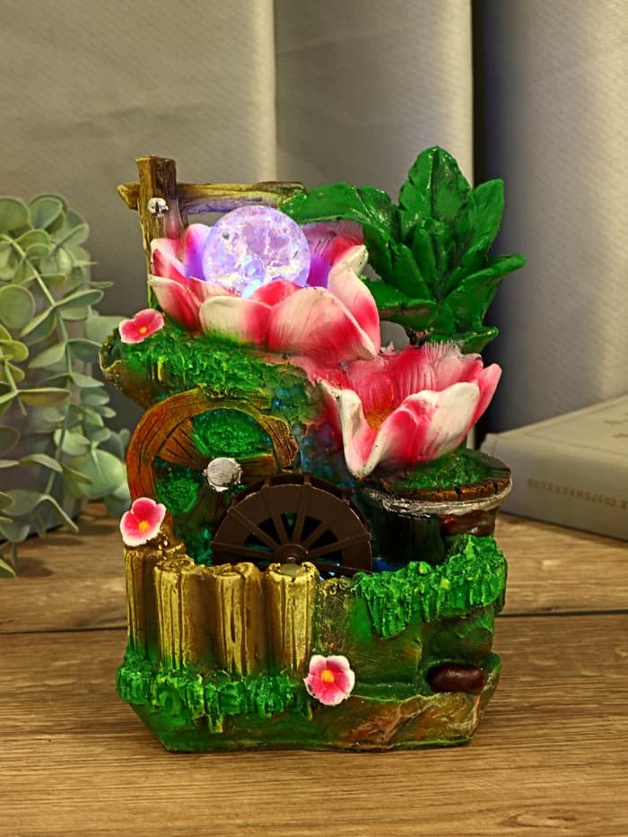 Фонтан настольный «Цветущий сад», 12×20 см, с подсветкой