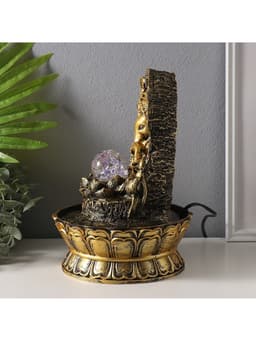 Фонтан настольный с подсветкой «Ганеша в арке с лотосом», от сети, 28.5×20.5×20.5 см