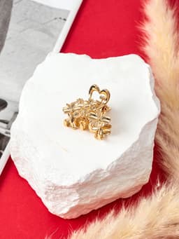 Крабик для волос «Жасмин», 2.5 см, золотистый