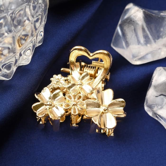 Крабик для волос «Жасмин», 2.5 см, золотистый