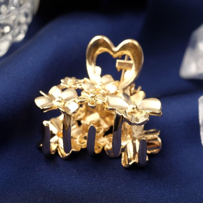 Крабик для волос «Жасмин», 2.5 см, золотистый