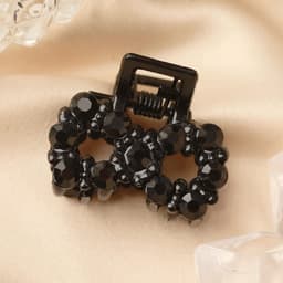 Крабик для волос «Мелани», бантик, 2.5 см, чёрный