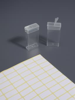 Органайзер для хранения мелочей, 64 баночки, 13×22×5 см, с наклейками, прозрачный