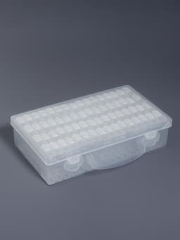 Органайзер для хранения мелочей, 64 баночки, 13×22×5 см, с наклейками, прозрачный