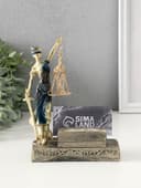 Фигурка-визитница настольная «Фемида - богиня правосудия», полистоун, 18×13.5×5 см