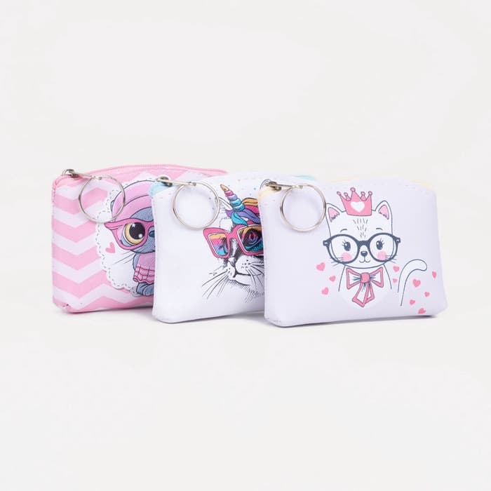 Кошелёк детский «Кошки и собаки» Выбражулька, маленький, монетница, МИКС