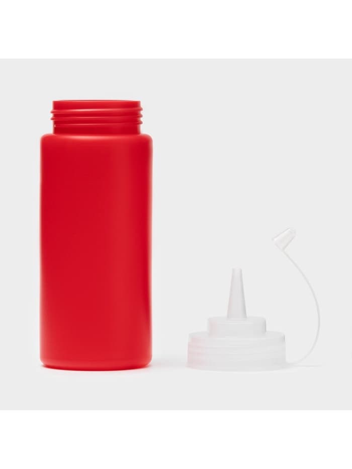 Бутылка для соуса, 450 мл, 6.5×20 см, пластик, красная