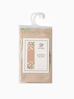 Дорожка на стол «Этель. Белые тюльпаны», 40×149 см, 100% хлопок, саржа 190 г/м², бежевая