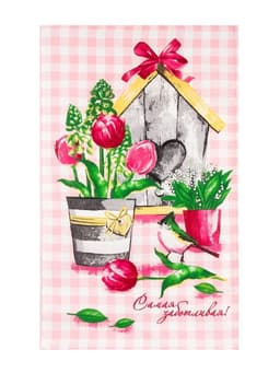 Набор кухонных полотенец «Доляна. Самой любимой», 35×60 см - 4 шт., 100% хлопок