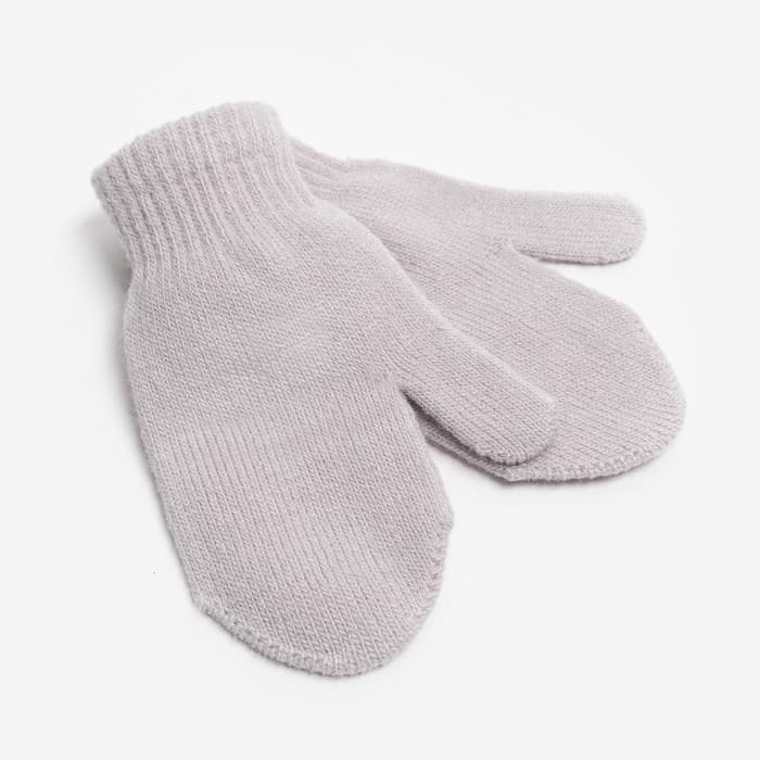 Варежки детские однослойные MINAKU «Однотонные», серые, размер 15 (6-8 лет)
