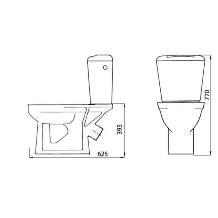Унитаз компакт ЛЗСФ «Комфорт Стандарт», нижняя подводка, сиденье, кнопка