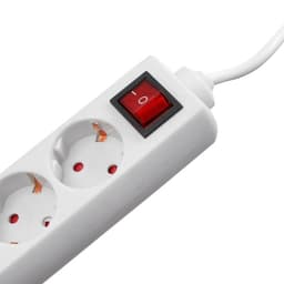 Удлинитель Luazon Lighting, 3 розетки, 10 м, 6 А, 1300 Вт, 3×0.75 мм2, с заземлением, с выключателем, белый