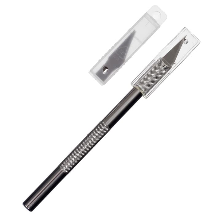 Нож канцелярский скальпель, 5 запасных лезвий, Calligrata TOP