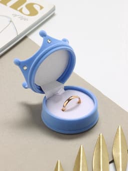 Футляр под серьги, кулон, кольцо «Корона», бархатный, 5.5×5.5×4.5 см, голубой