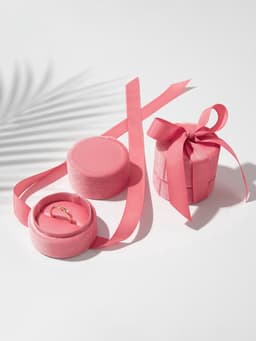 Футляр под серьги, кольцо «Сюрприз», корейский бархат, 5.8×5.3 см, светло-розовый