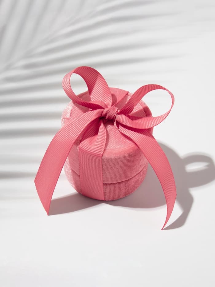 Футляр под серьги, кольцо «Сюрприз», корейский бархат, 5.8×5.3 см, светло-розовый