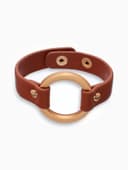 Браслет кожаный «Помпеи», L=21 см, заклёпки, коричневый в золоте