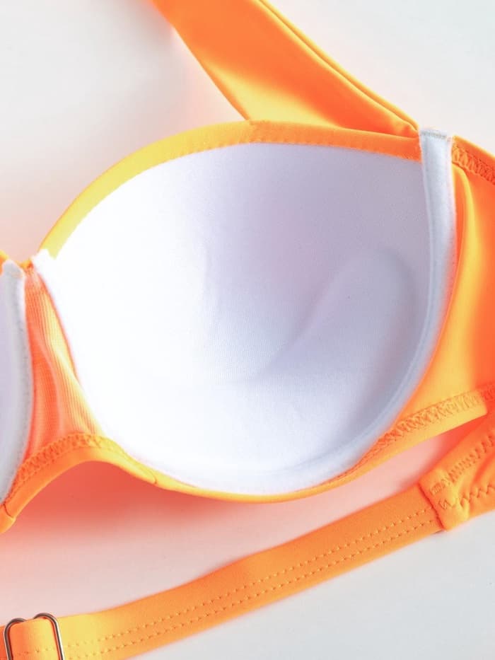 Купальник раздельный бельевой женский MINAKU Classic, размер 42, оранжевый