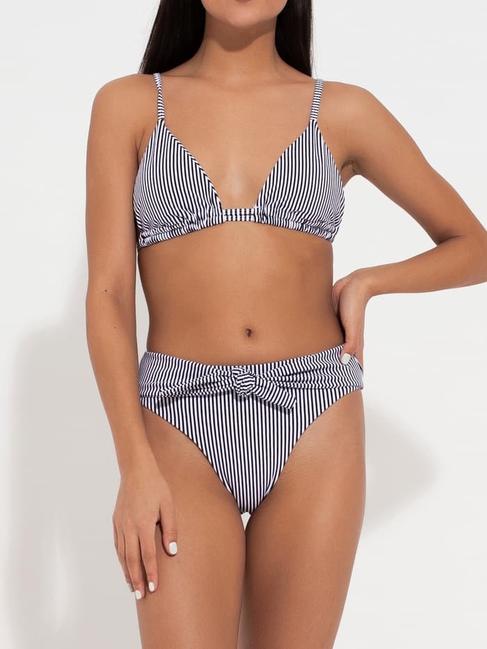 Купальник раздельный женский MINAKU Stripe, размер 42, черно-белый