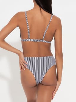 Купальник раздельный женский MINAKU Stripe, размер 42, черно-белый