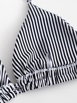 Купальник раздельный женский MINAKU Stripe, размер 42, черно-белый