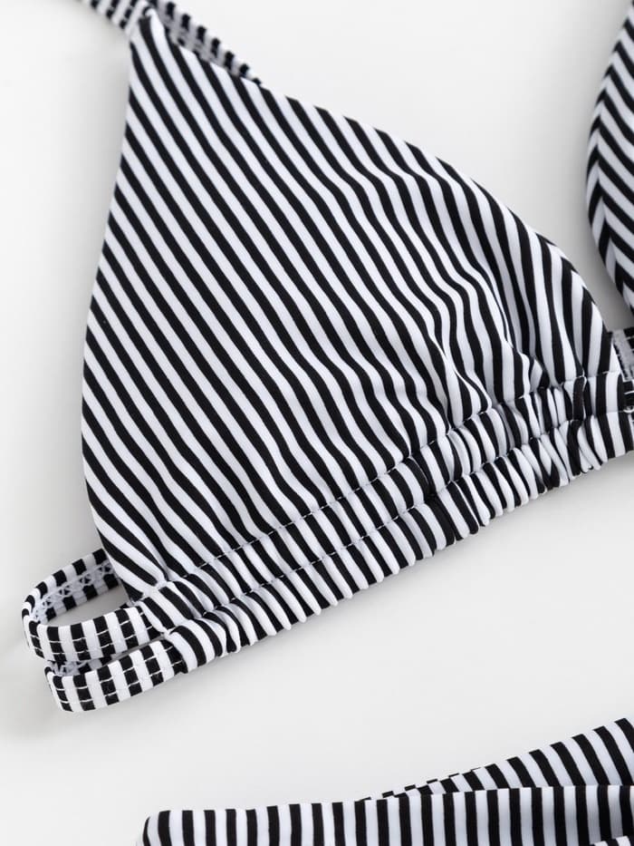 Купальник раздельный женский MINAKU Stripe, размер 42, черно-белый