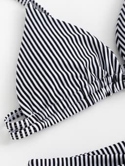 Купальник раздельный женский MINAKU Stripe, размер 42, черно-белый