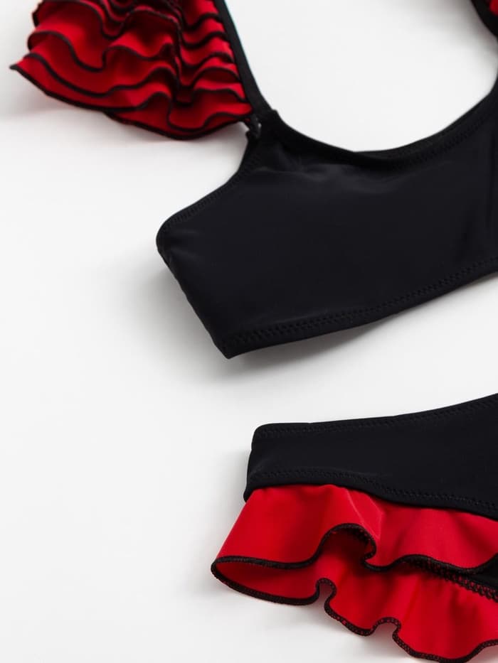 Купальник раздельный женский MINAKU Carmen, размер 42, красно-чёрный