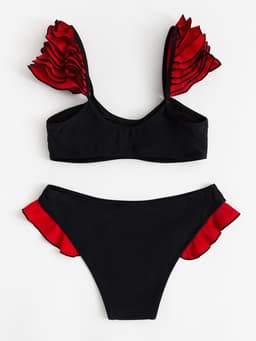 Купальник раздельный женский MINAKU Carmen, размер 42, красно-чёрный