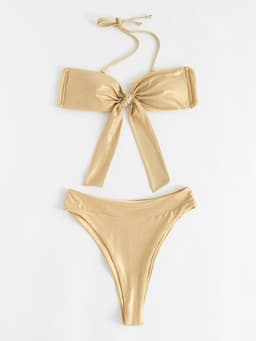 Купальник раздельный блестящий женский MINAKU Glow, цвет золотой, размер 42