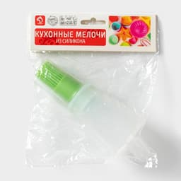 Кисть с резервуаром для масла Доляна «Олио», силикон, 70 мл, 11 см, зелёная