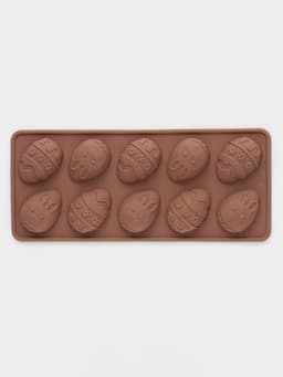 Форма для шоколада Доляна «Пасха», силикон, 23×10×1.5 см, 10 ячеек (4.2×3 см), коричневая