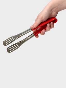 Щипцы кухонные Доляна «Яркость», 24×4.5 см, нержавеющая сталь, 201 марка стали, красные