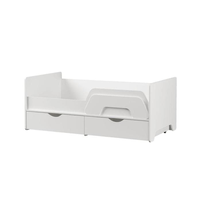 Кровать детская «Уна 11.22», 2 ящика, с бортиком, 1638×856×650 мм, цвет белый