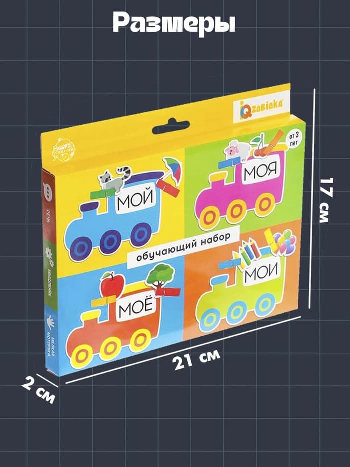 Обучающий набор с прищепками «Мой, моя, моё, мои», 32 карточки, 3+