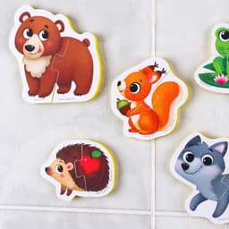 Пазлы мягкие для малышей Крошка Я «Лесные зверята», 5 пазлов, от 1 года