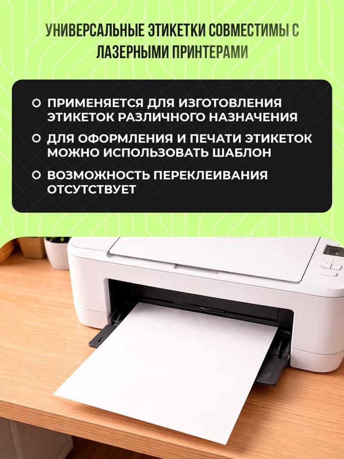 Бумага А4, 100 листов, 80 г/м², самоклеящаяся, белая МАТОВАЯ