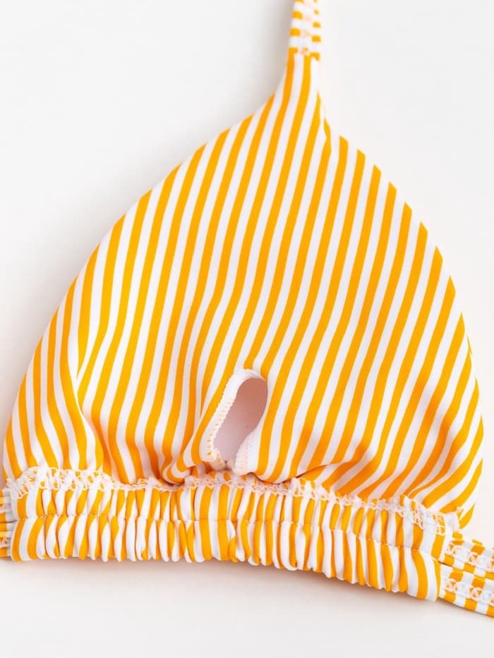 Купальник раздельный женский MINAKU Stripe, размер 50, желтый